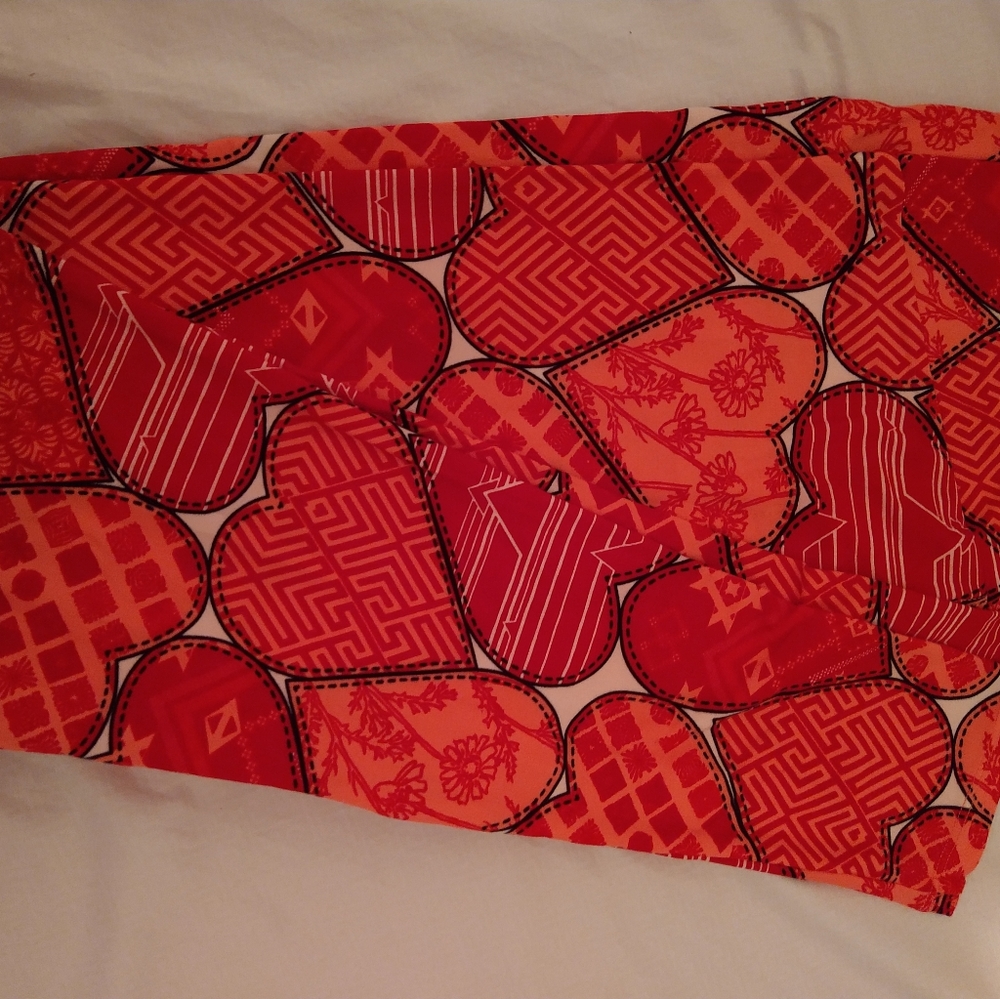 Lularoe TC patchwork hearts leggings